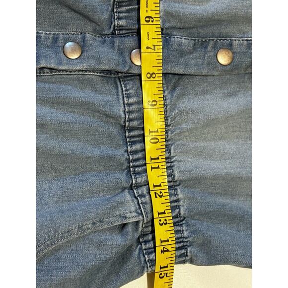 Celebrity Pink Blue Denim Romper with Elastic Waist - Picture 5 of 5